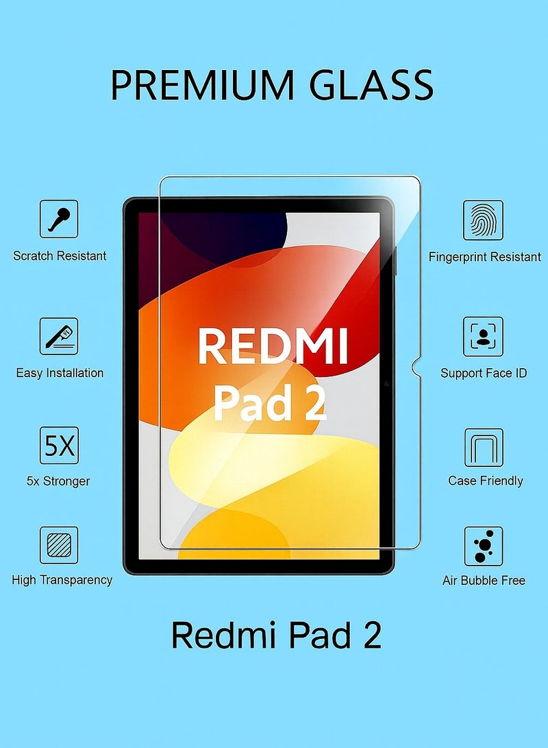 اسكرينة شاشة Redmi Pad 2 – زجاج مقوّى عالي الجودة يوفر حماية للشاشة من الخدوش والصدمات اليومية Title (English - Image 1